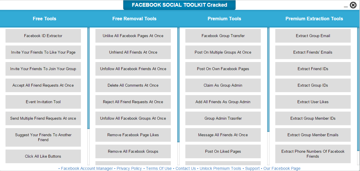 toolkit for facebook by plugex